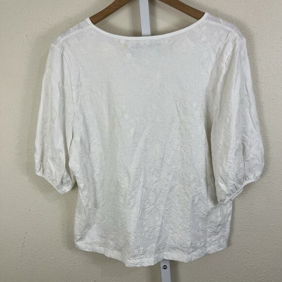 Gudrun Sjoden Eva Organic Cotton Top Size Large L Embroidered Lagenlook - Picture 4 of 6